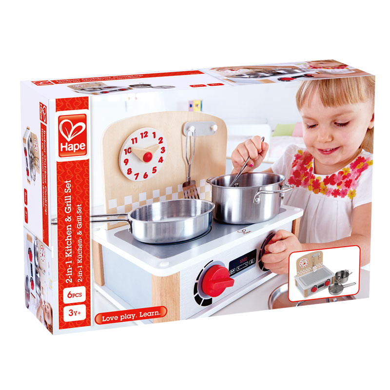 HAPE PLAYFULLY DELICIOUS ΞΥΛ.ΚΟΥΖΙΝΑ & GRILL SET 2 IN 1