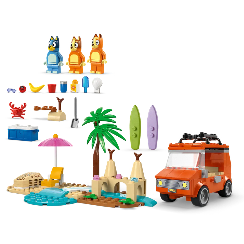 LEGO BLUEY - BLUEY'S BEACH & FAMILY CAR TRIP