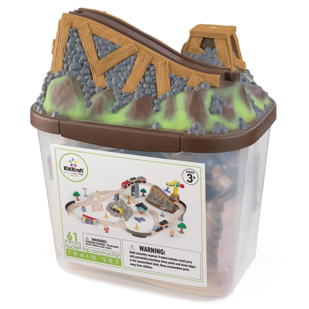 KIDKRAFT BUCKET TOP CONSTRUCTION TRAIN SET (17805)