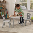 KIDKRAFT ROUND STORAGE TABLE & 2 CHAIRS SET - WHITE/GREY (26166)
