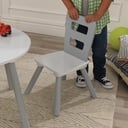 KIDKRAFT ROUND STORAGE TABLE & 2 CHAIRS SET - WHITE/GREY (26166)