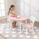 KIDKRAFT ROUND STORAGE TABLE & 2 CHAIRS SET - WHITE/PINK (26165)