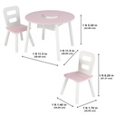 KIDKRAFT ROUND STORAGE TABLE & 2 CHAIRS SET - WHITE/PINK (26165)