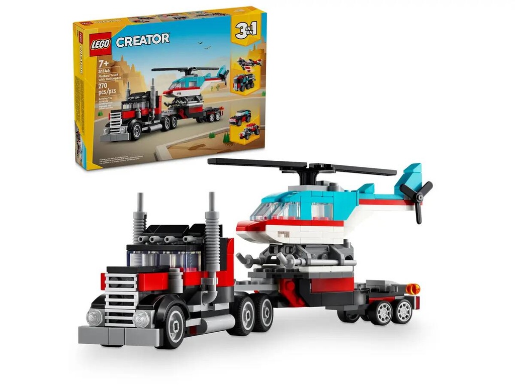 LEGO CREATOR - FLATBED TRUCK WITH HELICOPTER