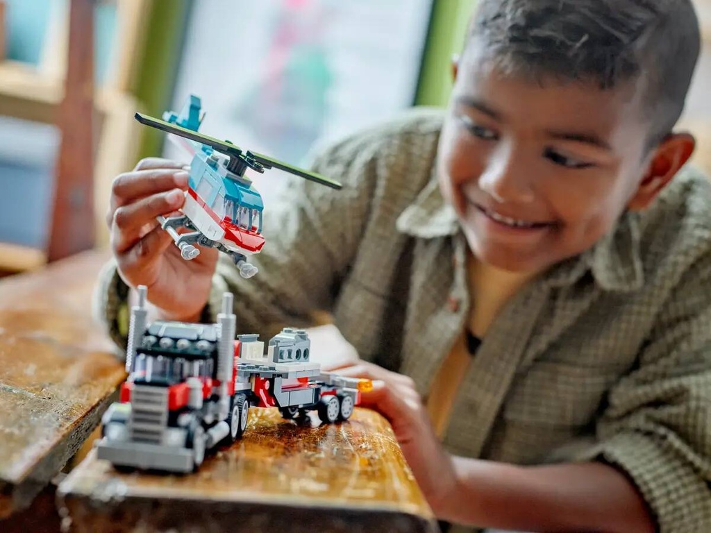 LEGO CREATOR - FLATBED TRUCK WITH HELICOPTER