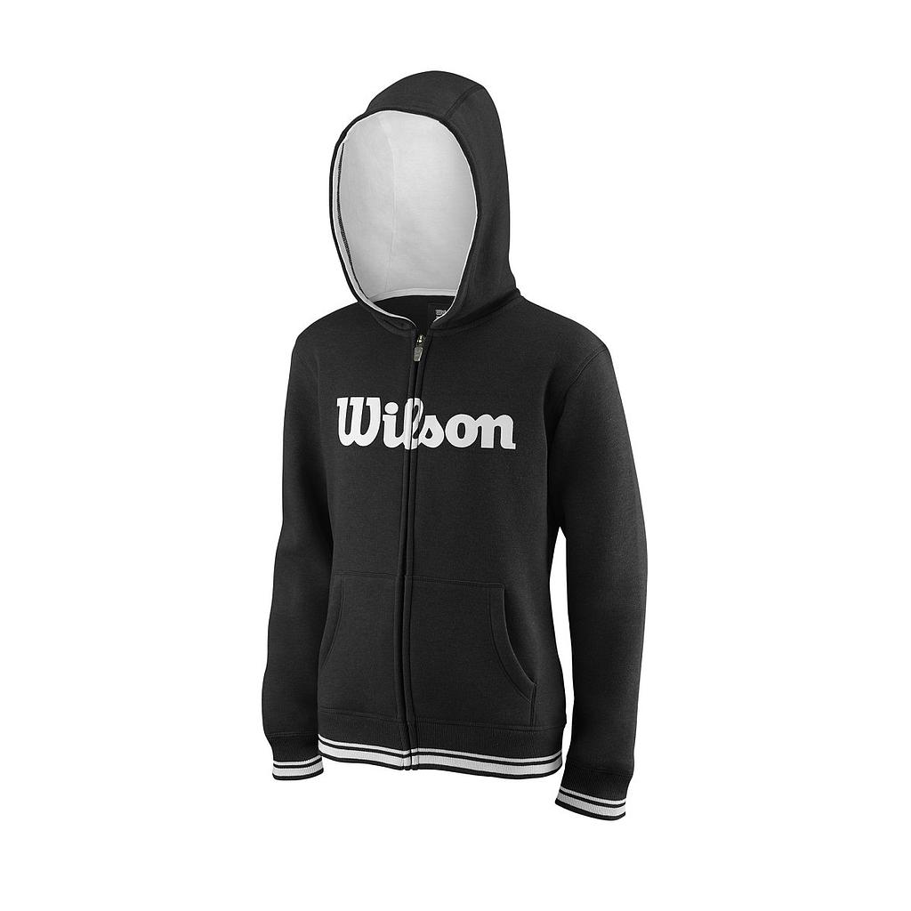 Y TEAM SCRIPT FZ HOODY BK/WH 