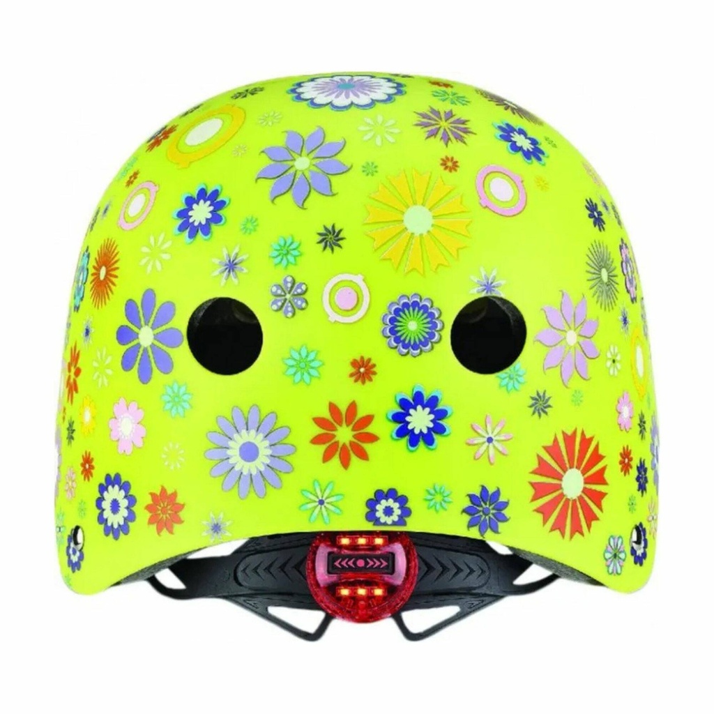 GLOBBER ΚΡΑΝΟΣ ELITE LIGHTS XS/S(48-53cm)LIME GREEN FLOWERS