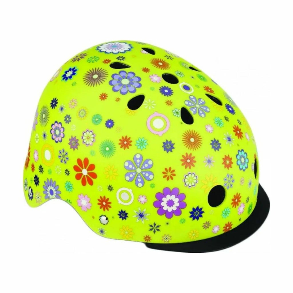 GLOBBER ΚΡΑΝΟΣ ELITE LIGHTS XS/S(48-53cm)LIME GREEN FLOWERS