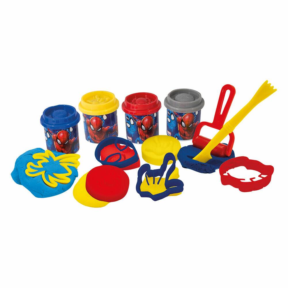 KOYVADAKI ME 4 VAZAKIA PLASTELINAS 2OZ KAI ERGAGLIA SPIDERMAN