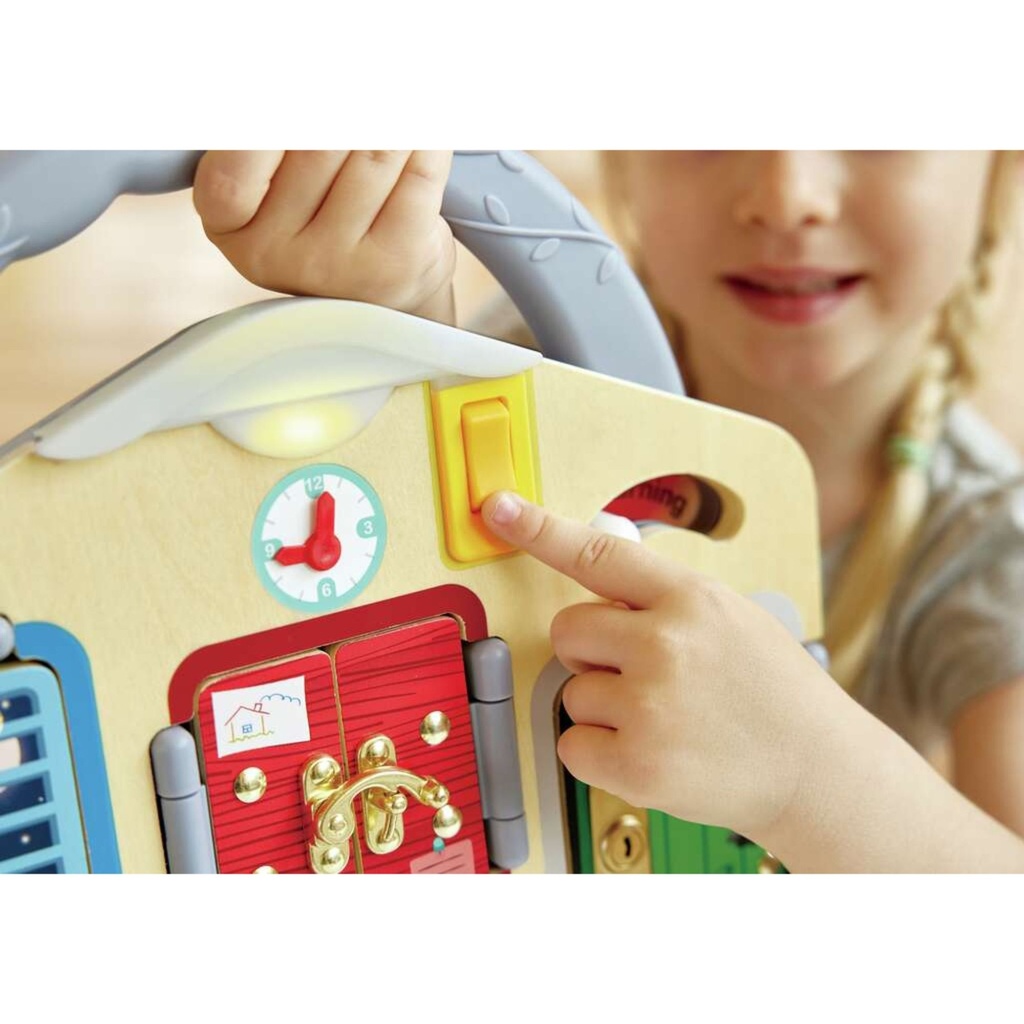 HAPE EARLY EXPLORER WOODEN LOCK & LEARN PLAYBOARD