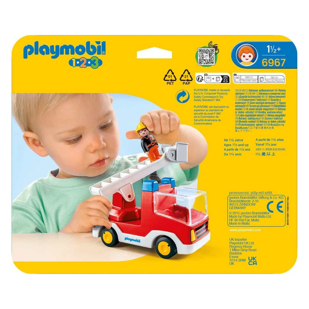 PLAYMOBIL 1.2.3 - LADDER UNIT FIRE TRUCK