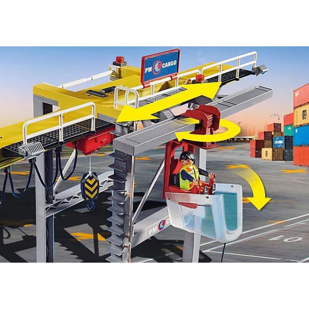 PLAYMOBIL CITY ACTION - ELECTRIC CARGO CRANE WITH CONTAINER 