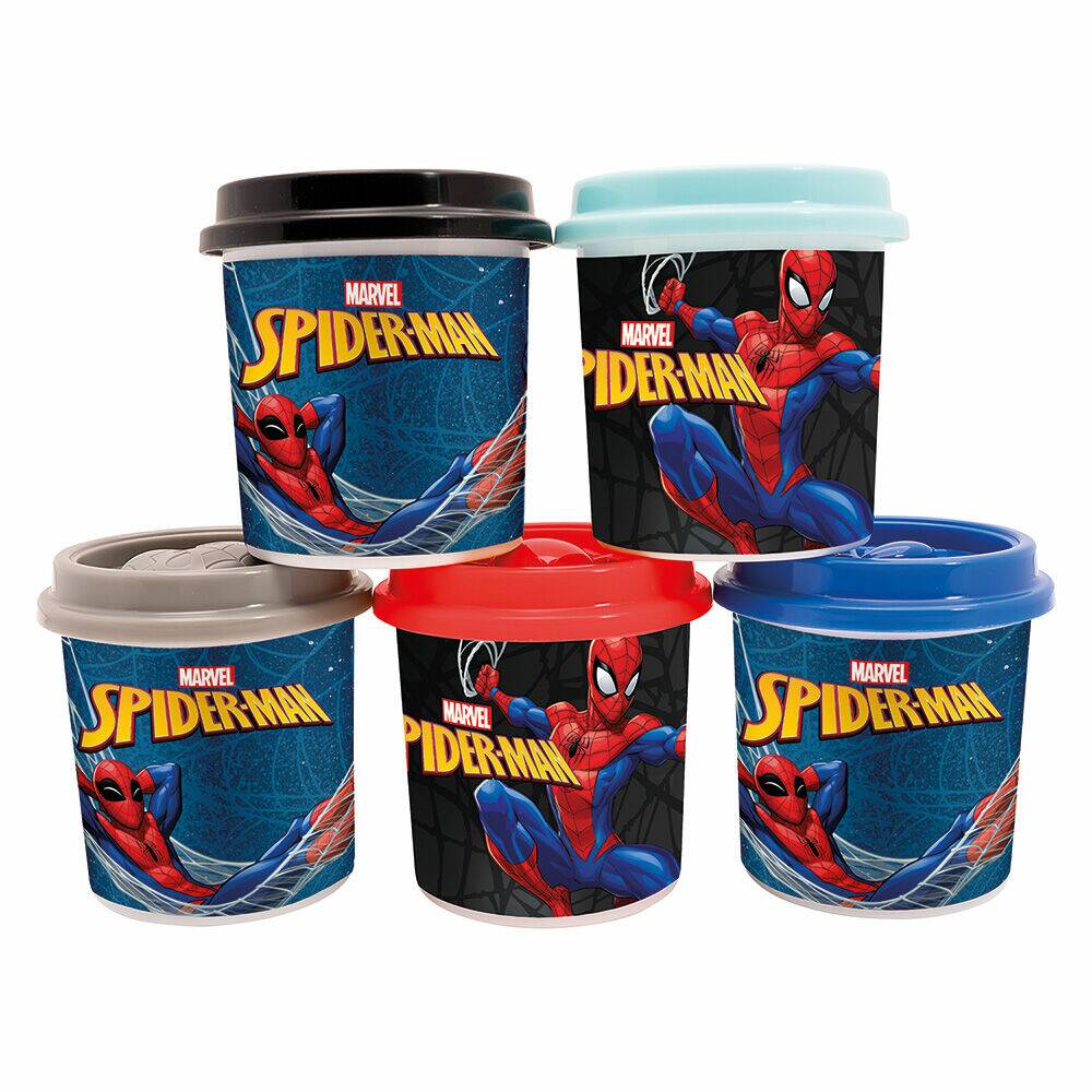 5 ΒΑΖΑΚΙΑ ΠΛΑΣΤΕΛΙΝΗΣ 4OZ ΣΕ ΣΑΚΟΥΛΑΚΙ SPIDERMAN