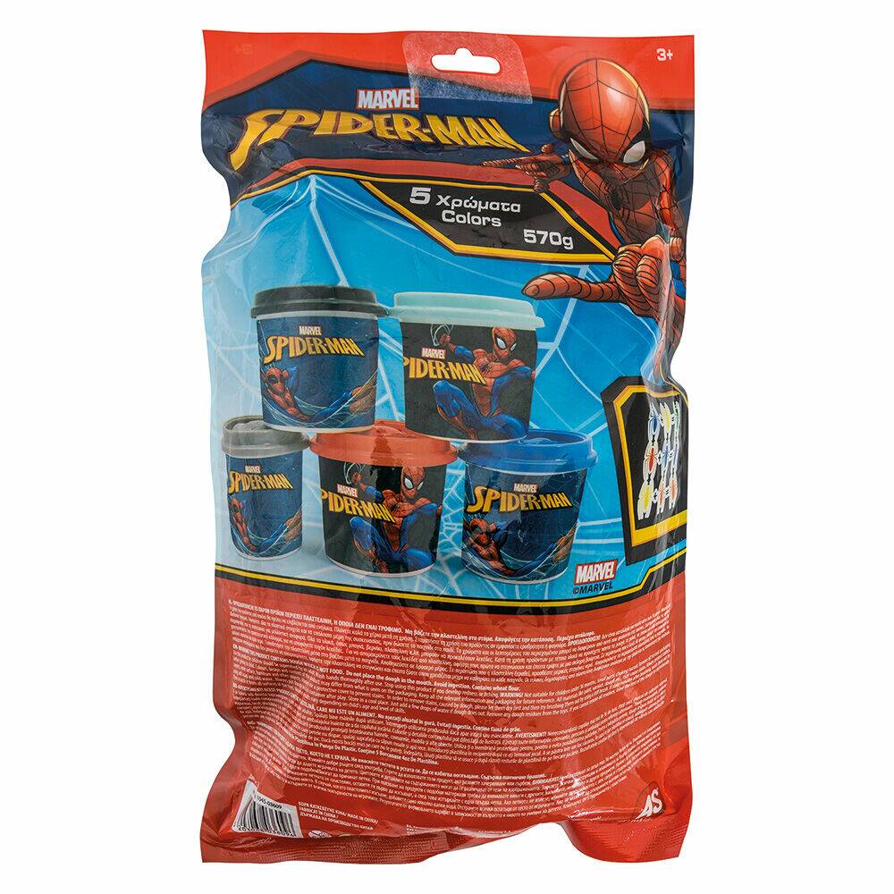 5 ΒΑΖΑΚΙΑ ΠΛΑΣΤΕΛΙΝΗΣ 4OZ ΣΕ ΣΑΚΟΥΛΑΚΙ SPIDERMAN