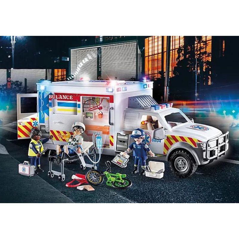 PLAYMOBIL CITY ACTION - RESCUE VEHICLE: AMBULANCE WITH LIGHT & SOUND