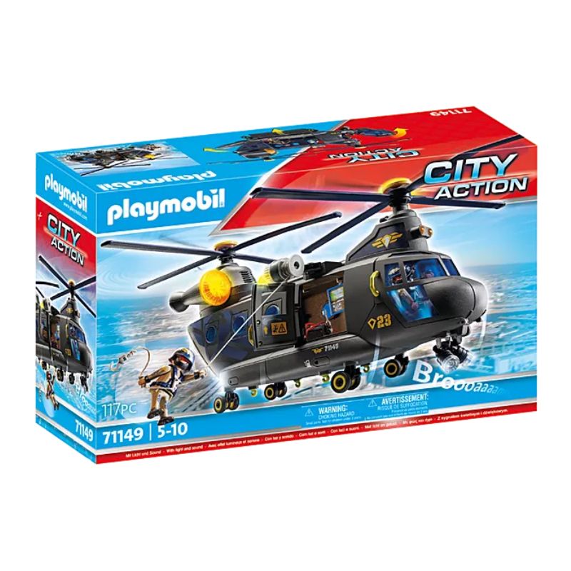 PLAYMOBIL CITY ACTION - TACTICAL POLICE TWIN PROP HELICOPTER