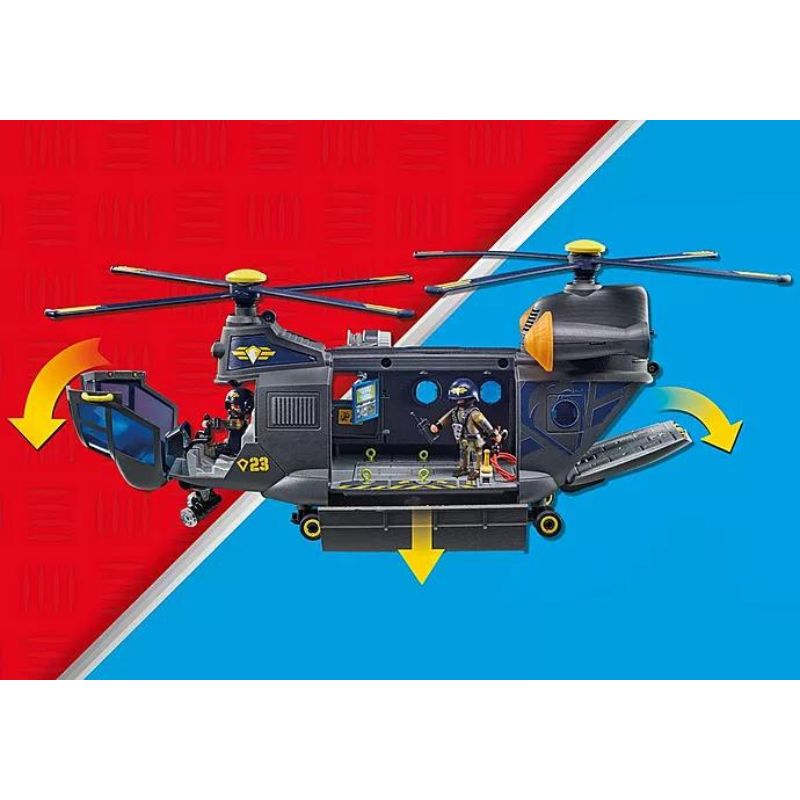 PLAYMOBIL CITY ACTION - TACTICAL POLICE TWIN PROP HELICOPTER