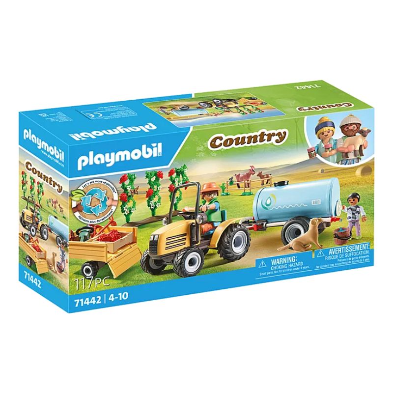 PLAYMOBIL COUNTRY - TRACTOR WITH TRAILER AND WATER TANK