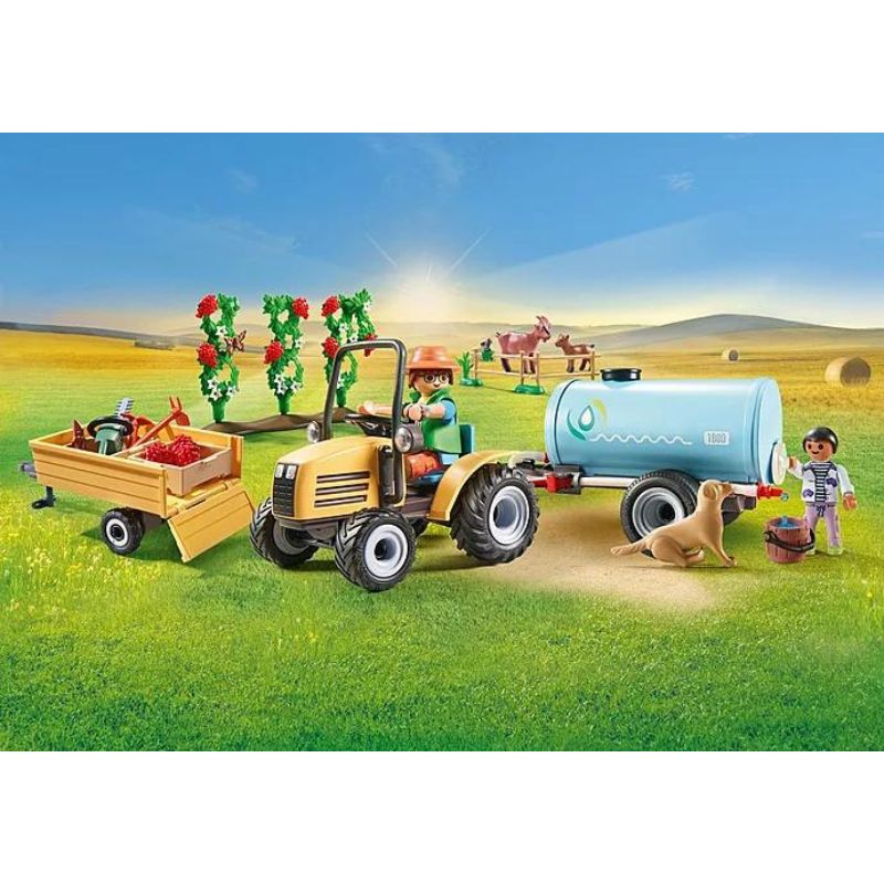 PLAYMOBIL COUNTRY - TRACTOR WITH TRAILER AND WATER TANK