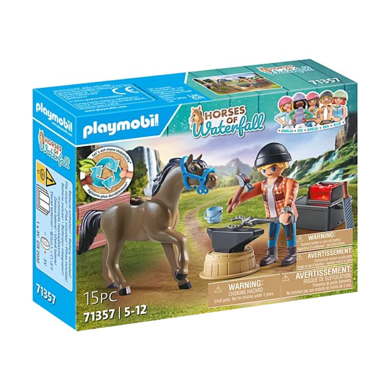 PLAYMOBIL HORSES OF WATERFALL - FARRIER BEN AND ACHILLES