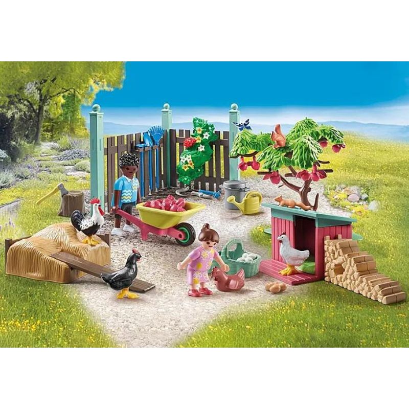 PLAYMOBIL MY LIFE - LITTLE CHICKEN FARM IN THE TINY HOUSE GARDEN