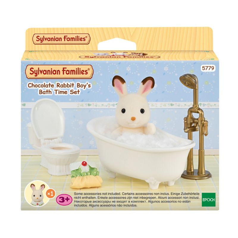 SYLVANIAN ES CHOCOLATE RABBIT BOY'S BATH TIME SET