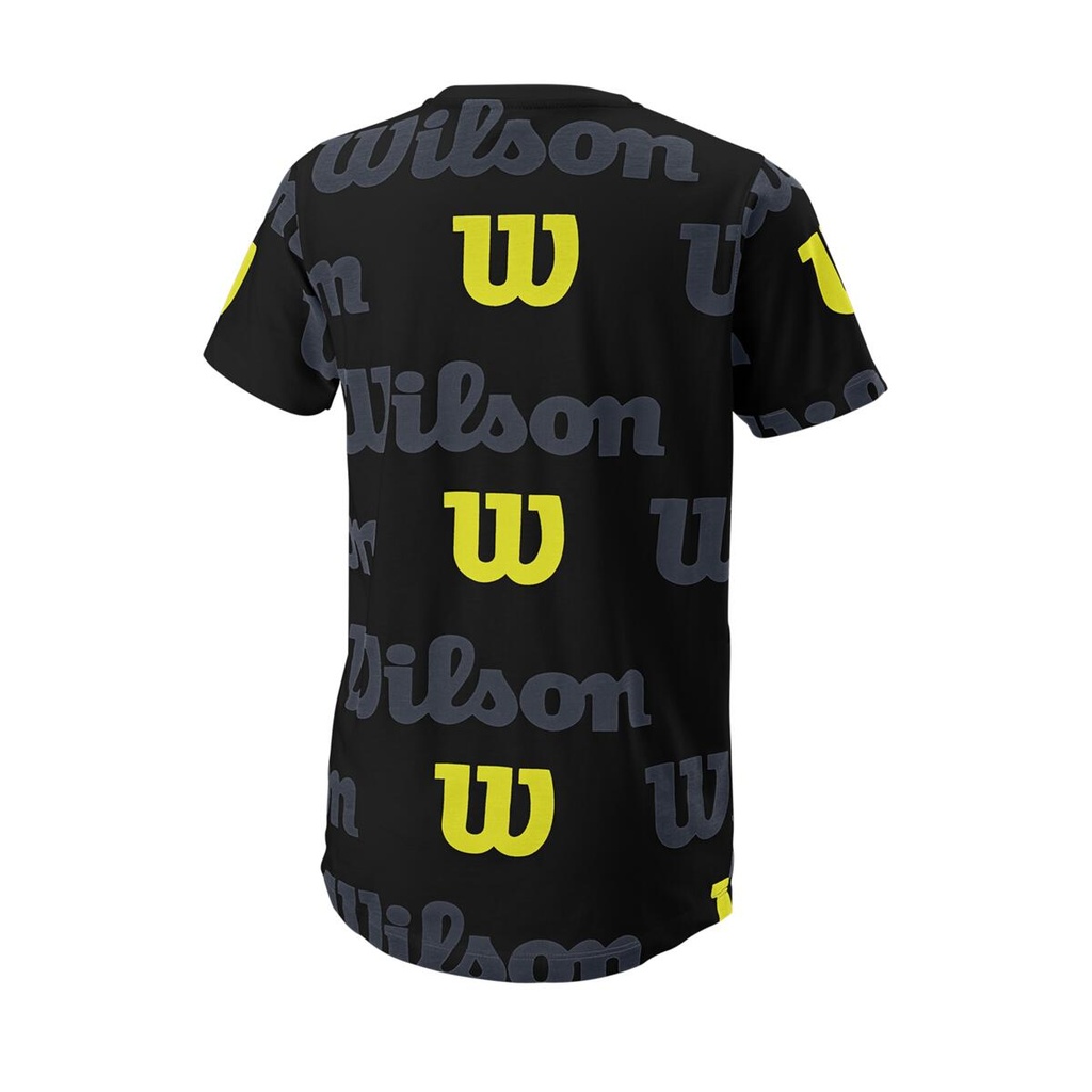 ALL OVER LOGO TECH TEE B BK
