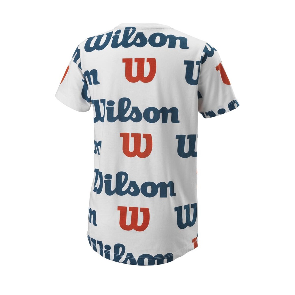 ALL OVER LOGO TECH TEE B WH
