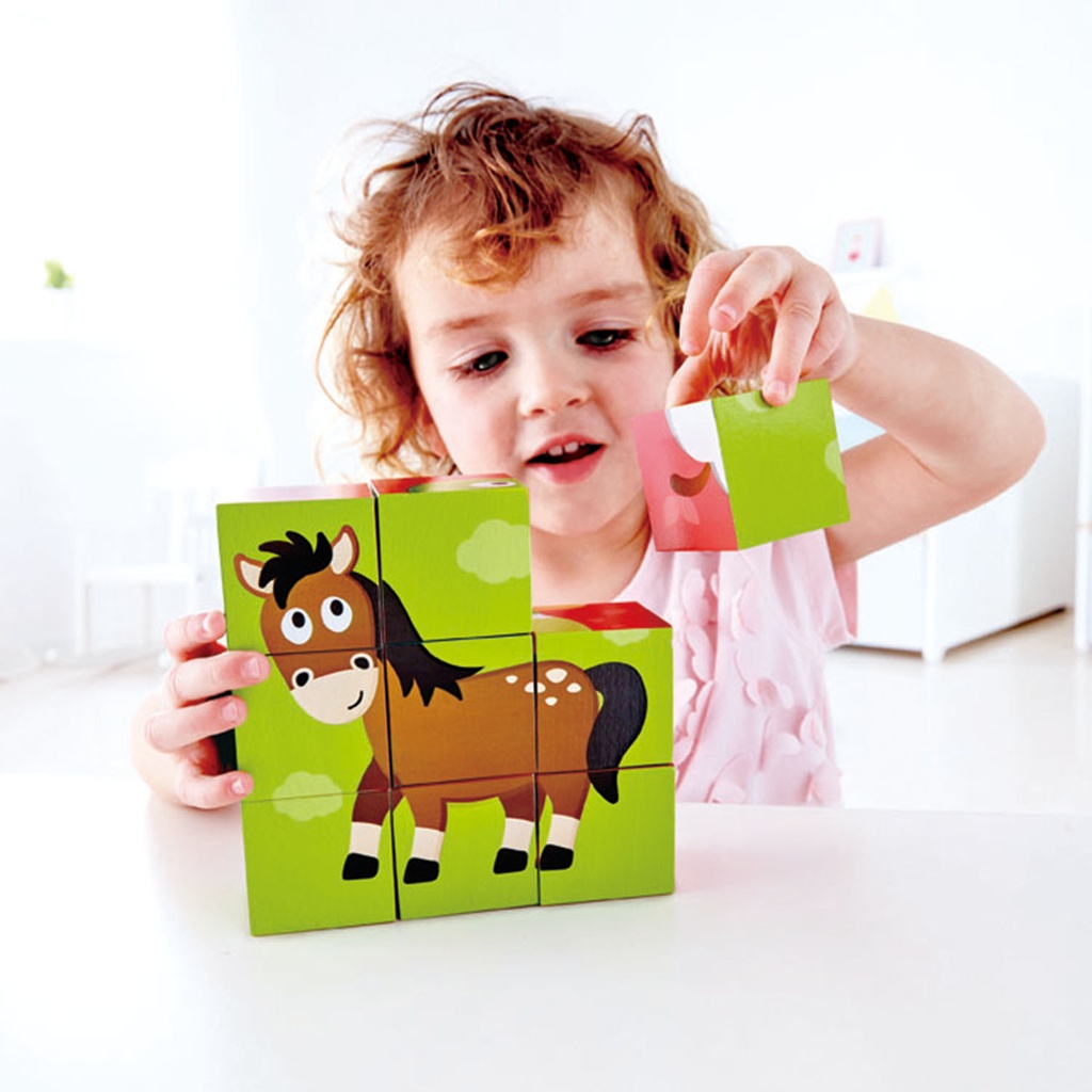 HAPE HAPPY PUZZLES ΞΥΛ.ΠΑΖΛ ΚΥΒΟΙ ΖΩΑΚΙΑ ΦΑΡΜΑΣ
