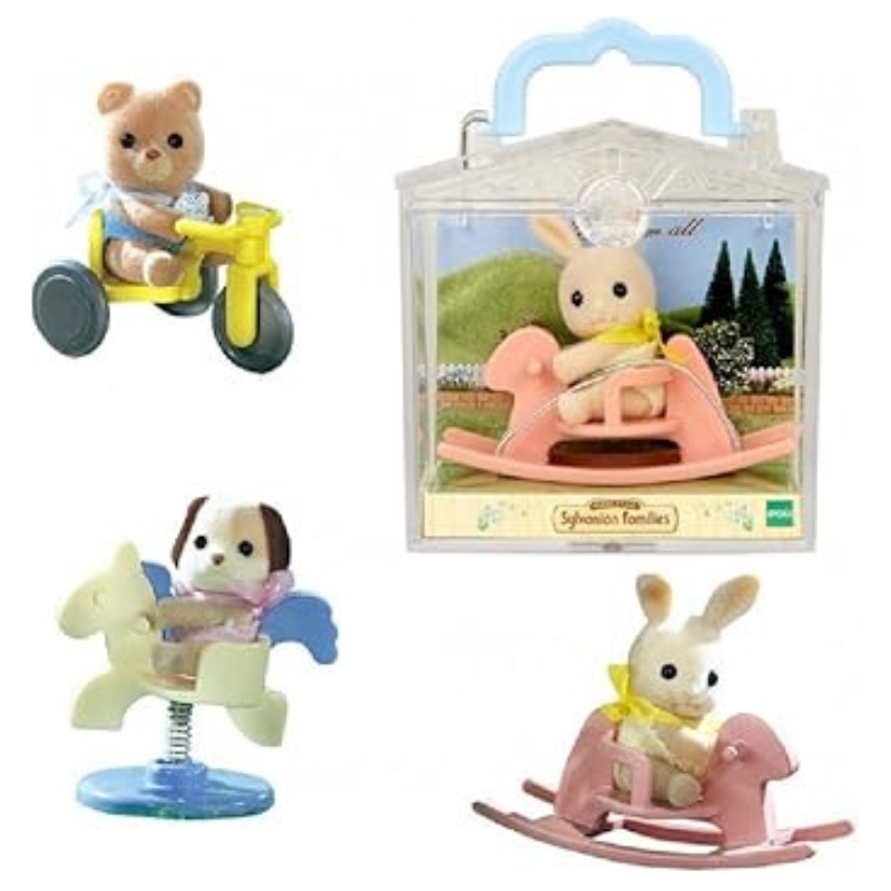 SYLVANIAN FAMILIES: BABY CARRY CASE (RABBIT/BEAR/DOG ON RIDE)(4391R1)