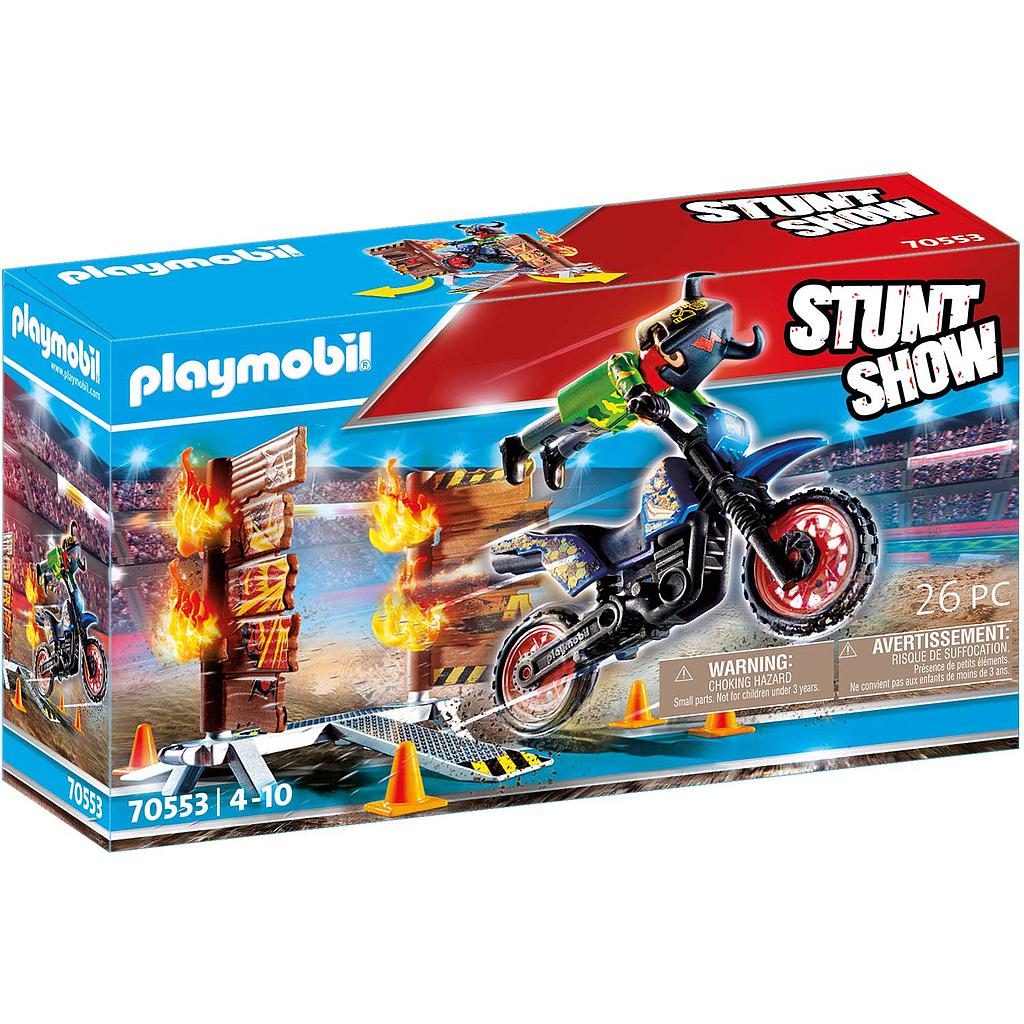 PLAYMOBIL STUNT SHOW - MOTOCROSS WITH FIERY WALL