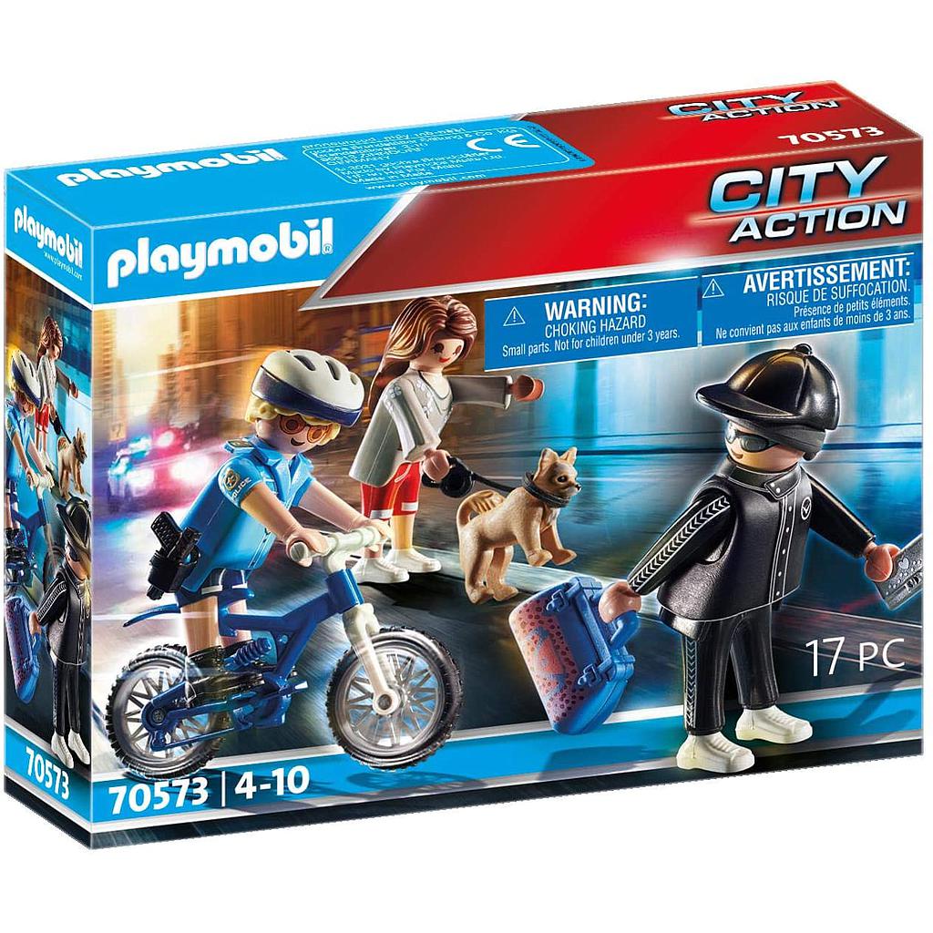 PLAYMOBIL CITY ACTION - POLICE BICYCLE WITH THIEF
