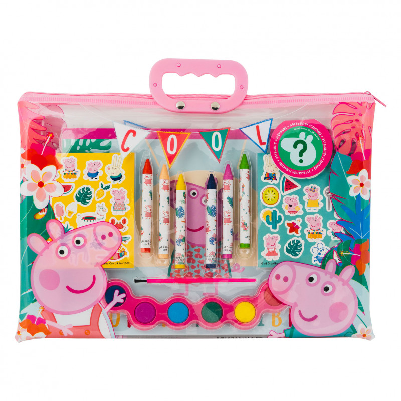 DRAWING SET TRANSPARENT BAG PEPPA PIG