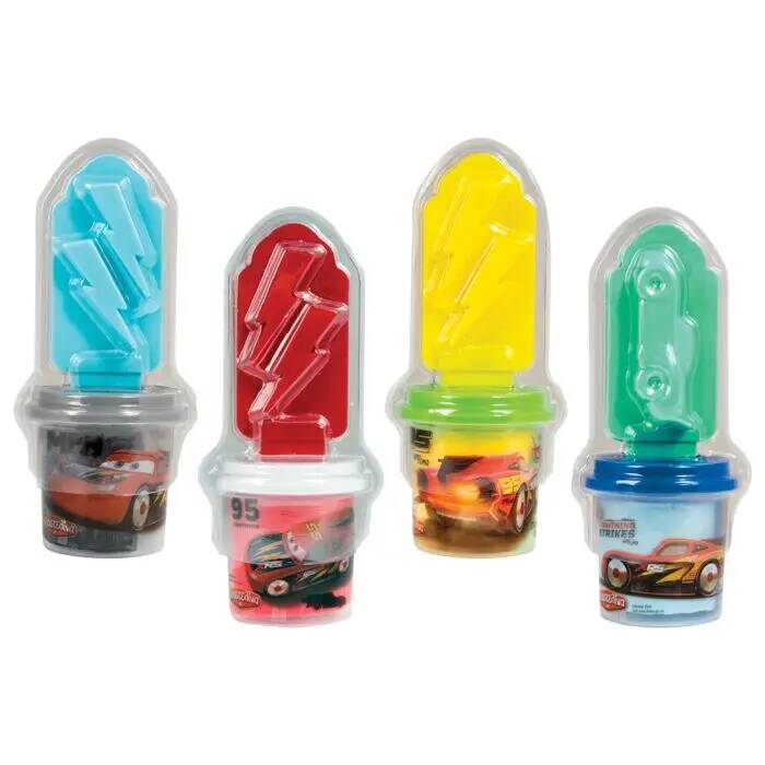 SINGLE DOUGH POT 4OZ WITH FOLDABLE CUTTER CARS