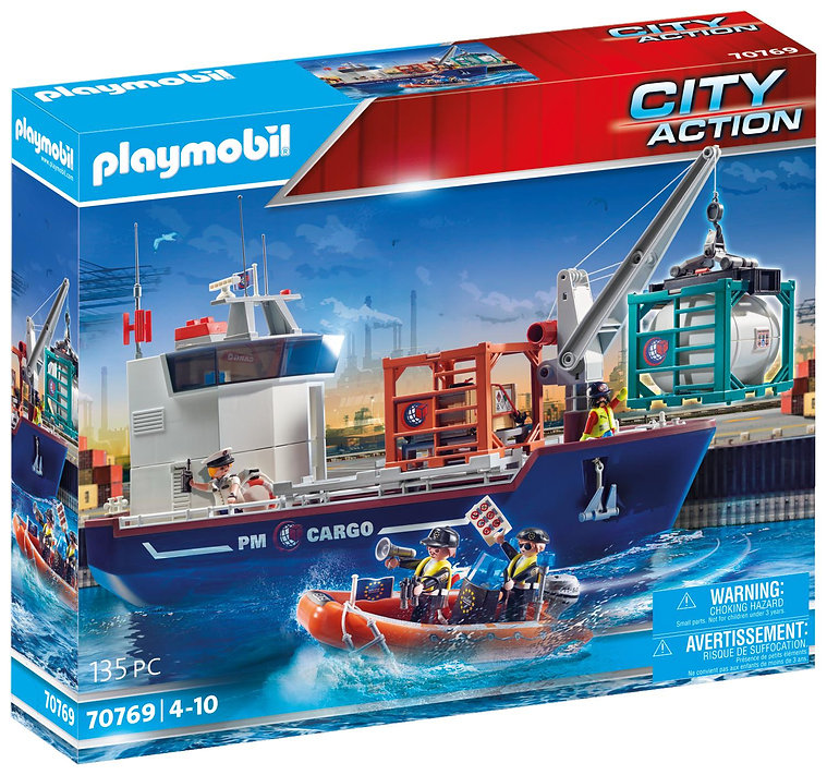 PLAYMOBIL CITY ACTION - CARCO SHIP WITH BOAT