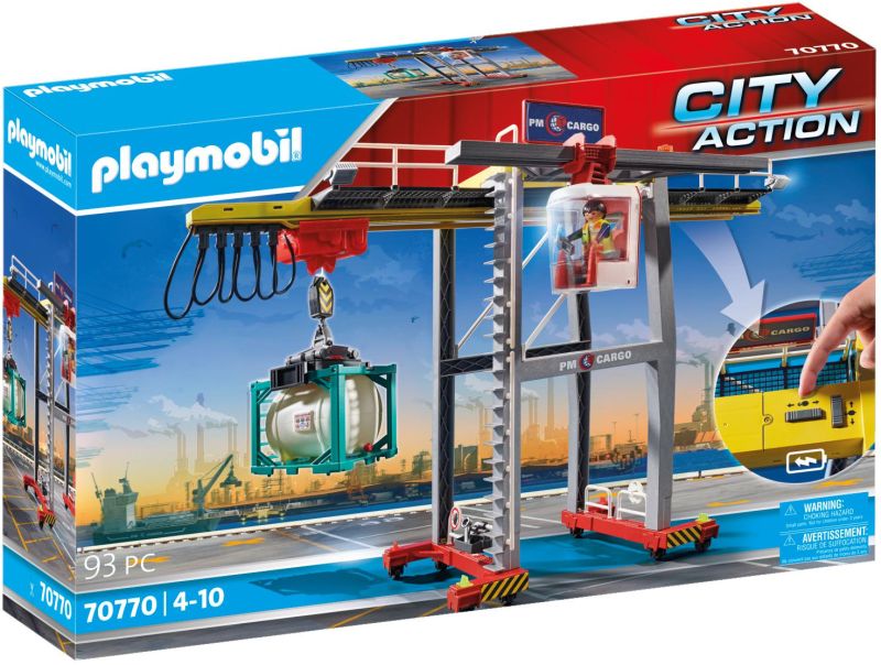 PLAYMOBIL CITY ACTION - ELECTRIC CARGO CRANE WITH CONTAINER 