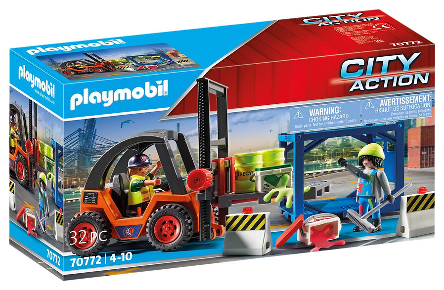 PLAYMOBIL CITY ACTION - FORKLIFT TRUCK WITH CARGO