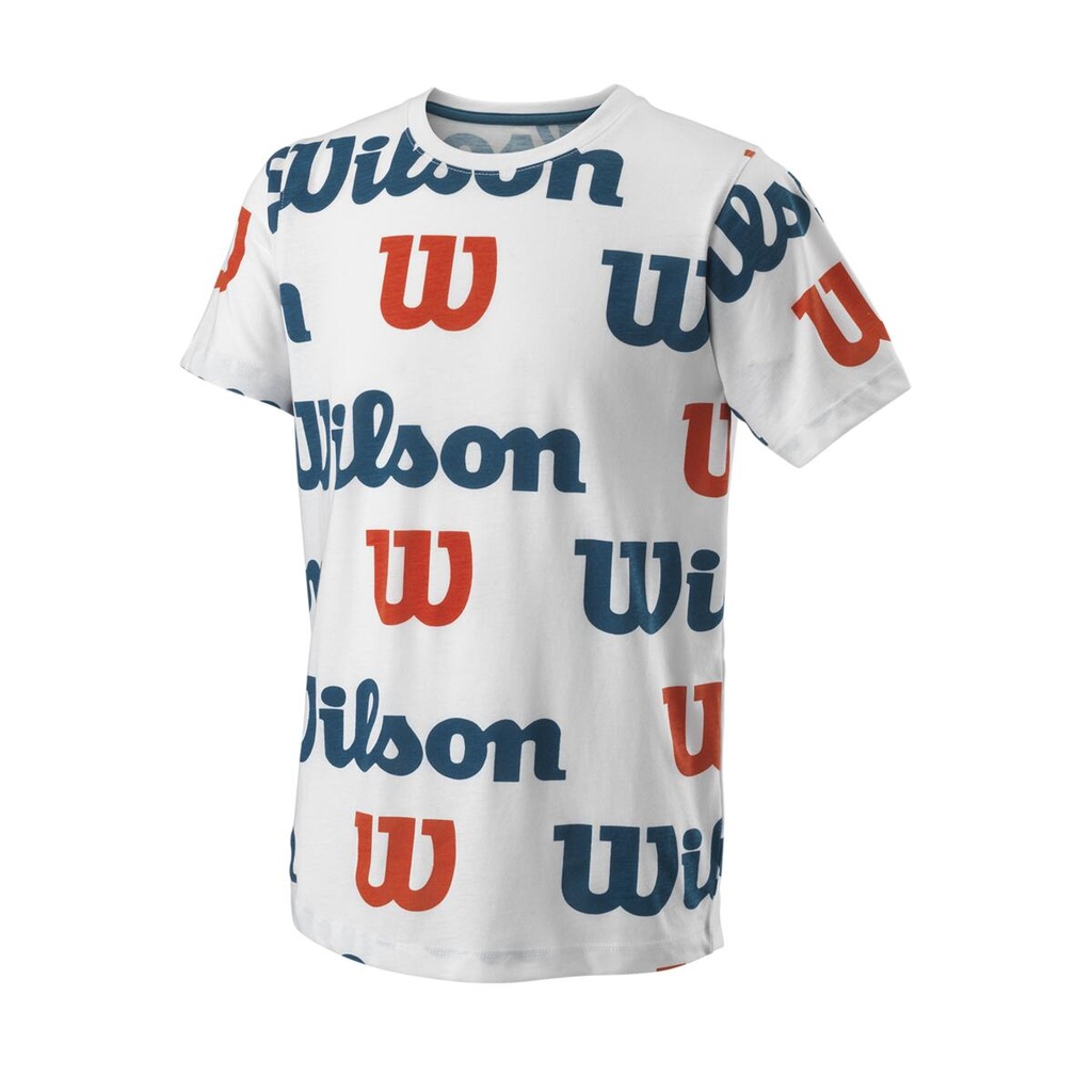 ALL OVER LOGO TECH TEE B WH