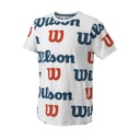 ALL OVER LOGO TECH TEE B WH