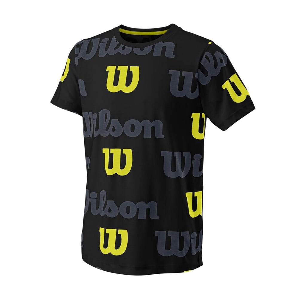 ALL OVER LOGO TECH TEE B BK