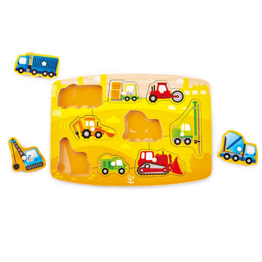 HAPE HAPPY PUZZLES ΞΥΛ.ΠΑΖΛ ΟΧΗΜΑΤΑ CONSTRUCTION PEG