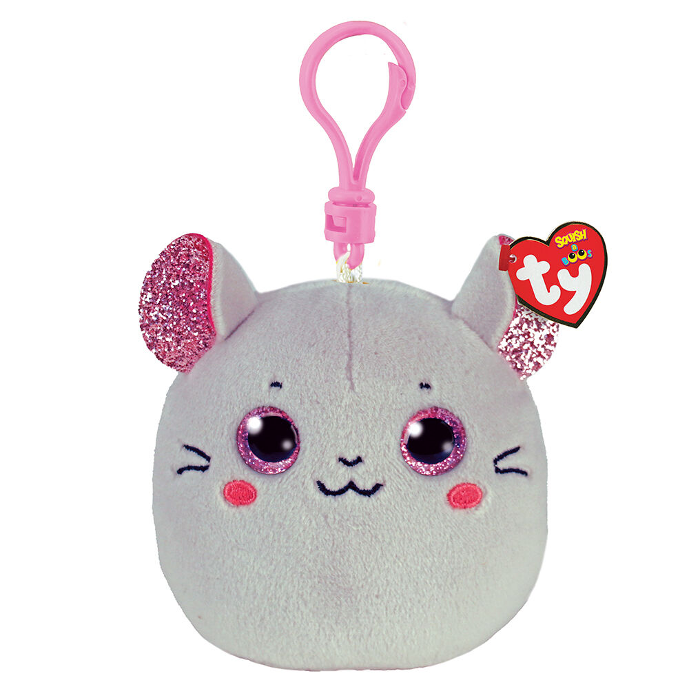SQUISHY BEANIES CLIP MOUSE GREY
