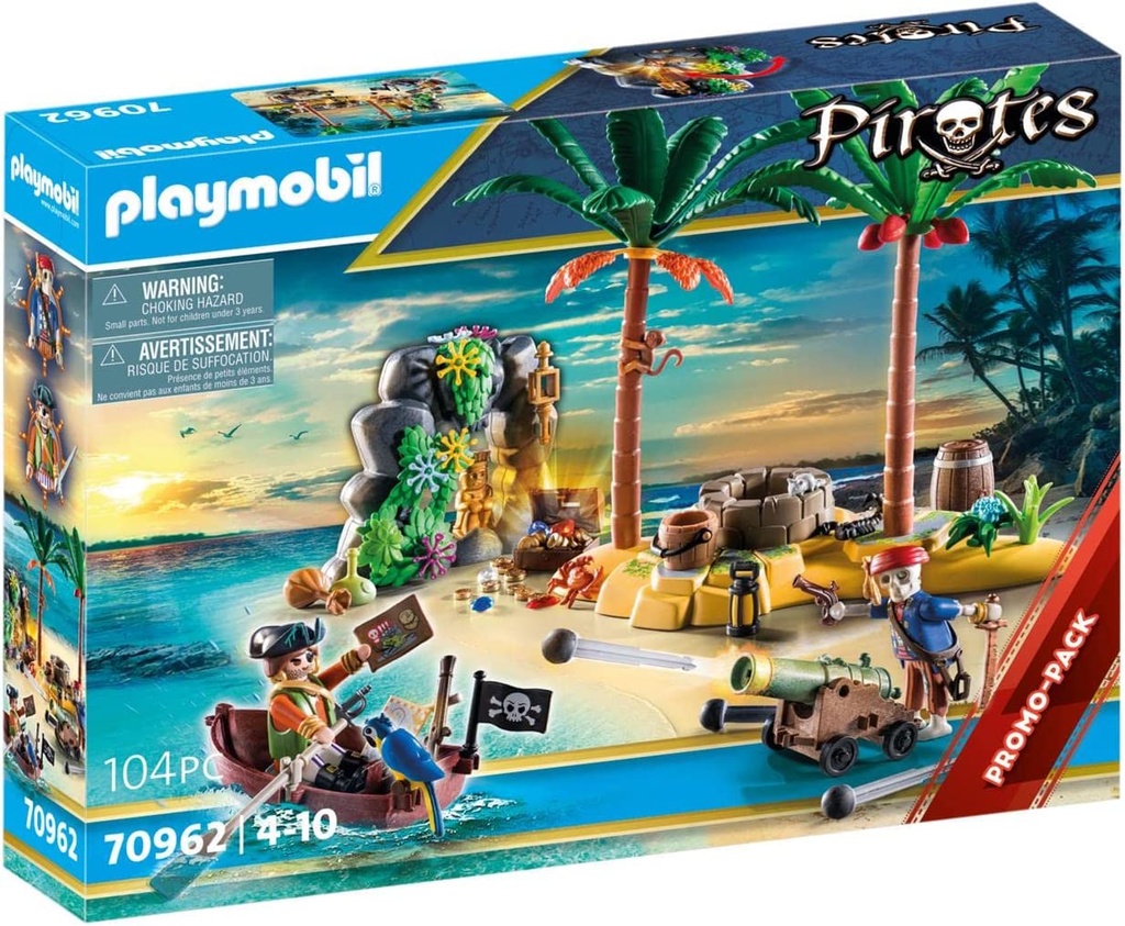 PLAYMOBIL PIRATES - PIRATE TREASURE ISLAND WITH ROWBOAT