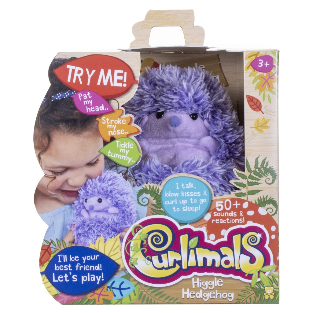 CURLIMALS 5''INTERACTIVE PLUSH - HIGGLE THE HEDGEHOG WITH OVER 50 SOUNDS