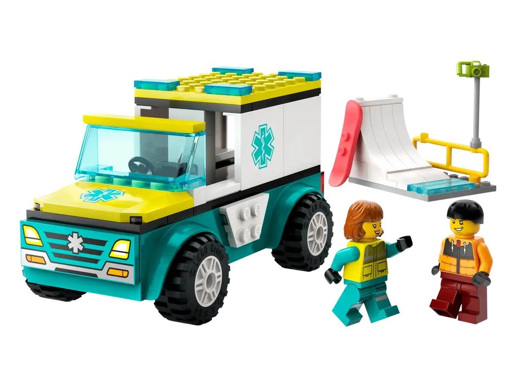 LEGO CITY - EMERGENCY AMBULANCE AND SNOWBOARDER