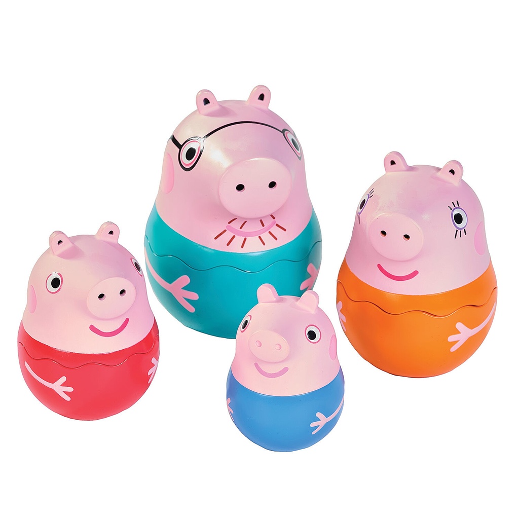 TOMY TOOMIES BABY TODDLER BATH TOY PEPPA PIG NESTING FAMILY