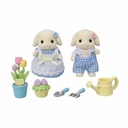 SYLVANIAN BLOSSOM GARDENING SET -FLORA RABBIT SISTER & BROTHER