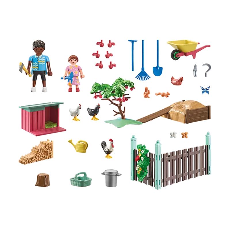 PLAYMOBIL MY LIFE - LITTLE CHICKEN FARM IN THE TINY HOUSE GARDEN