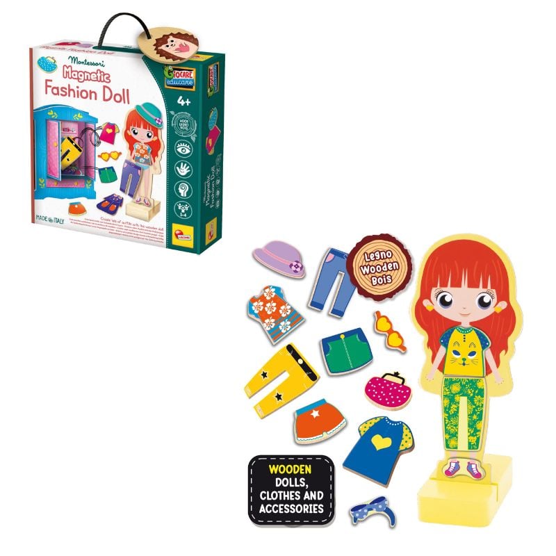 MONTESSORI BABY WOOD MAGNETIC FASHION DOLL