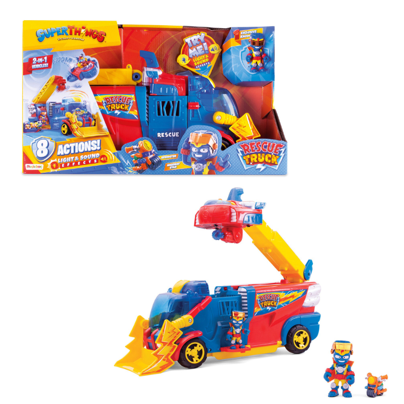 SUPERTHINGS OXHMA ME FOTA KAI HXOUS 2 SE 1 RESCUE TRUCK